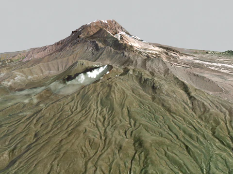 Volcano Shiveluch Kamchatka 3D Model