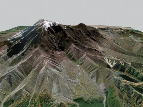 Volcano Shiveluch Kamchatka 3D Model