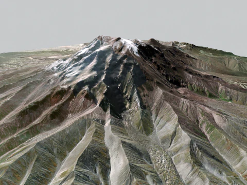 Volcano Shiveluch Kamchatka 3D Model