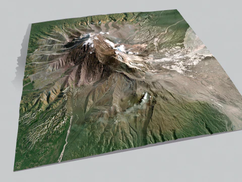 Volcano Shiveluch Kamchatka 3D Model