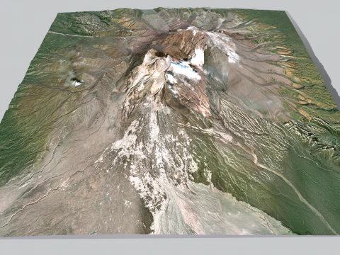 Volcano Shiveluch Kamchatka 3D Model