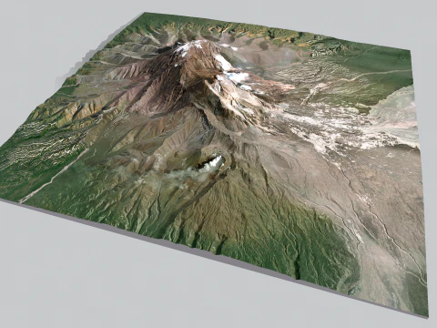 Volcano Shiveluch Kamchatka 3D Model