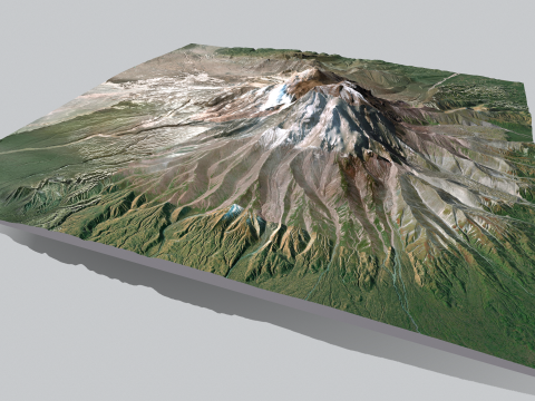 Volcano Shiveluch Kamchatka 3D Модель