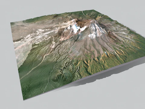 Volcano Shiveluch Kamchatka 3D Model