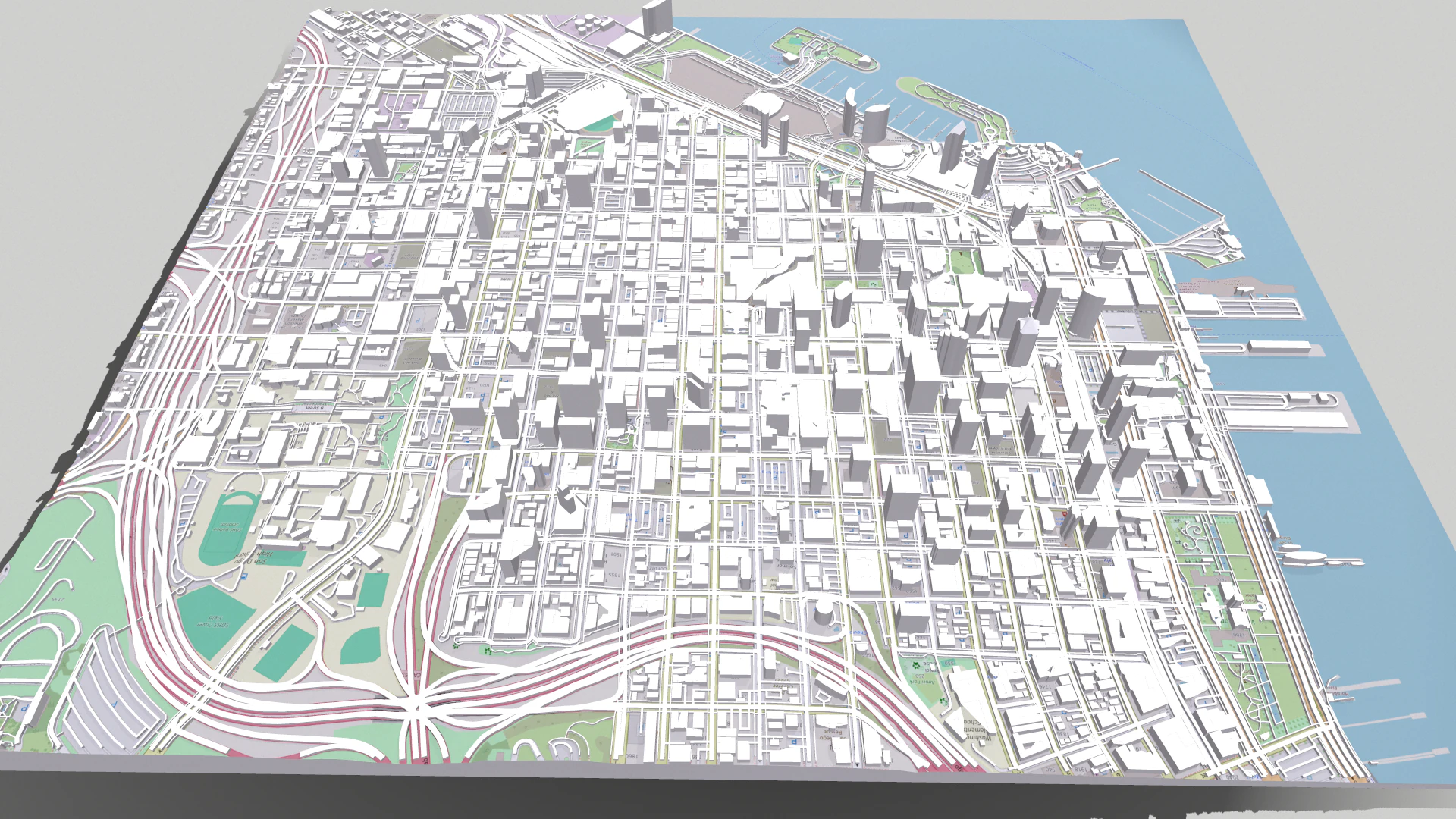 Cityscape San Diego California USA 3D Model .c4d .max .obj .3ds .fbx .stl .blend