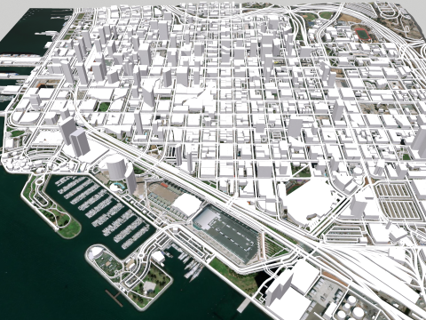 Cityscape San Diego California USA 3D मॉडल