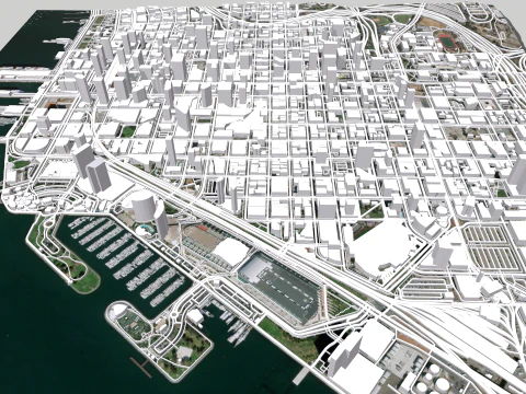 Cityscape San Diego California USA 3D Model