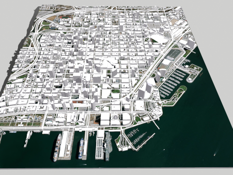 Cityscape San Diego California USA 3D मॉडल