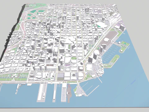Cityscape San Diego California USA 3D Model
