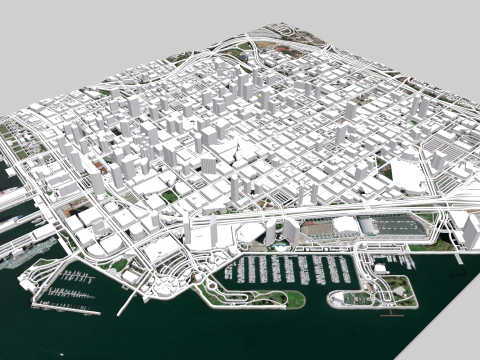 Cityscape San Diego California USA 3D मॉडल