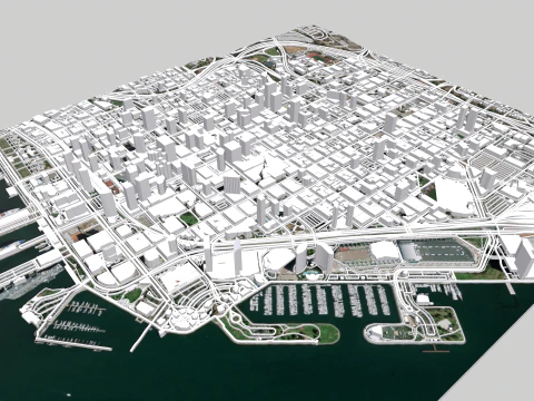 Cityscape San Diego California USA 3D Model