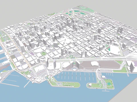 Cityscape San Diego California USA 3D Model