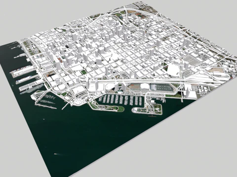 Cityscape San Diego California USA 3D Model