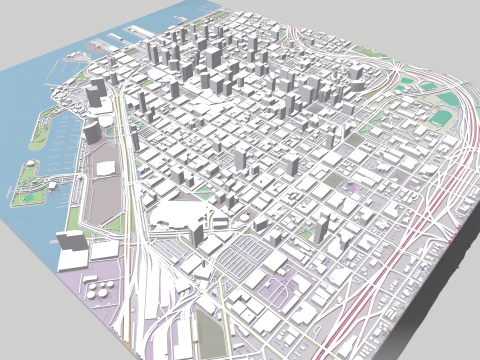 Cityscape San Diego California USA 3D Model