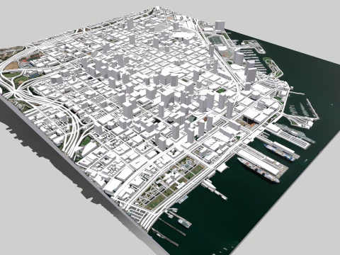 Cityscape San Diego California USA 3D Model