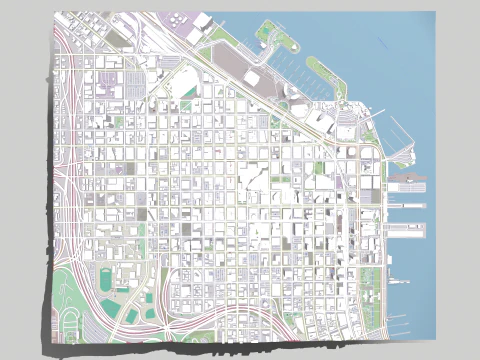 Cityscape San Diego California USA 3D Model