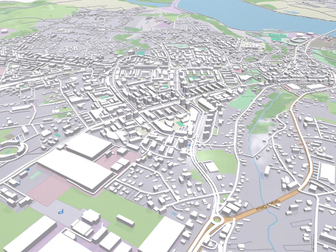 Cityscape Slatina Romania 3D Model