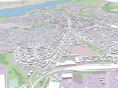 Cityscape Slatina Romania 3D Model