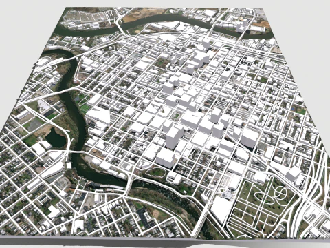 Paisagem urbana Wilmington Estados Unidos Modelo 3D