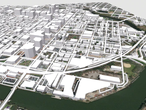 Paisagem urbana Wilmington Estados Unidos Modelo 3D