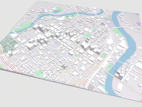 Paisagem urbana Wilmington Estados Unidos Modelo 3D
