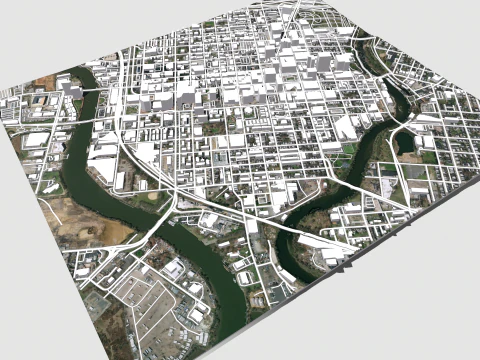Paisagem urbana Wilmington Estados Unidos Modelo 3D