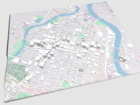 Paisagem urbana Wilmington Estados Unidos Modelo 3D