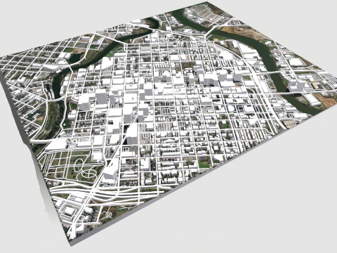 Paisagem urbana Wilmington Estados Unidos Modelo 3D