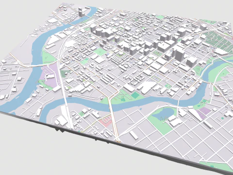 Paisagem urbana Wilmington Estados Unidos Modelo 3D