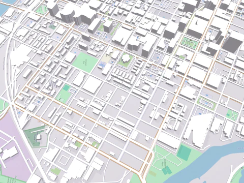 Paisagem urbana Wilmington Estados Unidos Modelo 3D