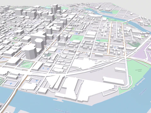 Paisagem urbana Wilmington Estados Unidos Modelo 3D