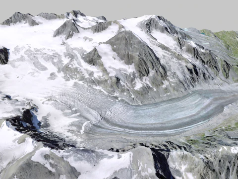 The Corbassiere Glacier 3D Model