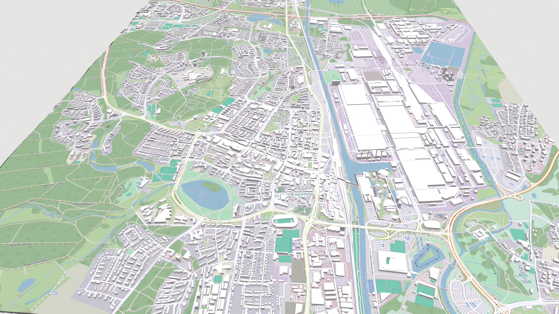 Cityscape Wolfsburg Germany 3D Model .c4d .max .obj .3ds .fbx .stl .blend 