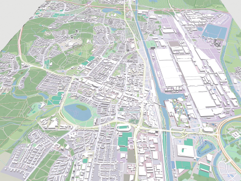 Cityscape Wolfsburg Germany 3D Model