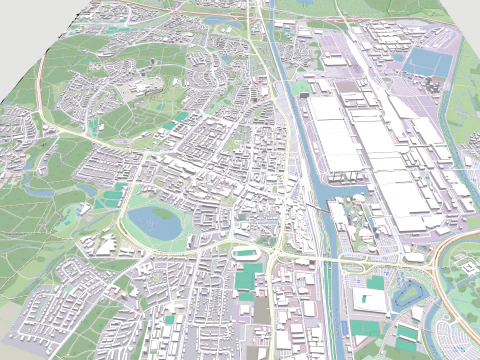 Cityscape Wolfsburg Germany 3D Model