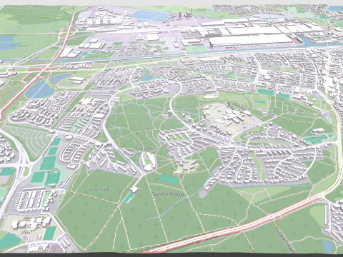 Cityscape Wolfsburg Germany 3D Model
