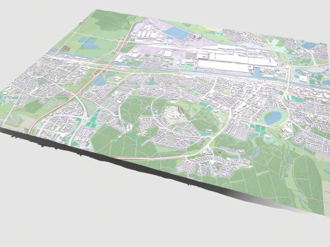 Cityscape Wolfsburg Germany 3D Model