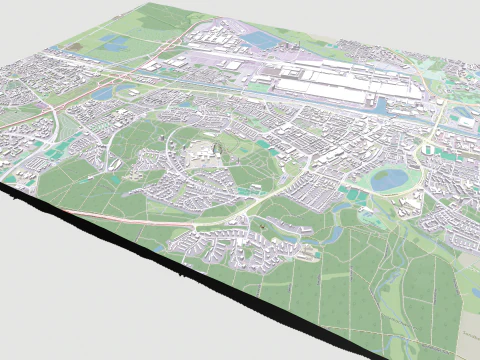 Cityscape Wolfsburg Germany 3D Model