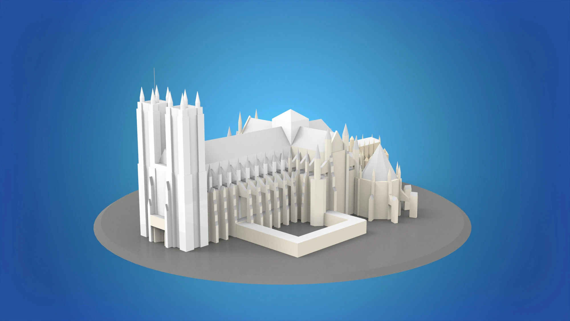 Westminster Abbey 3D Model .c4d .max .obj .3ds .fbx .stl .blend 