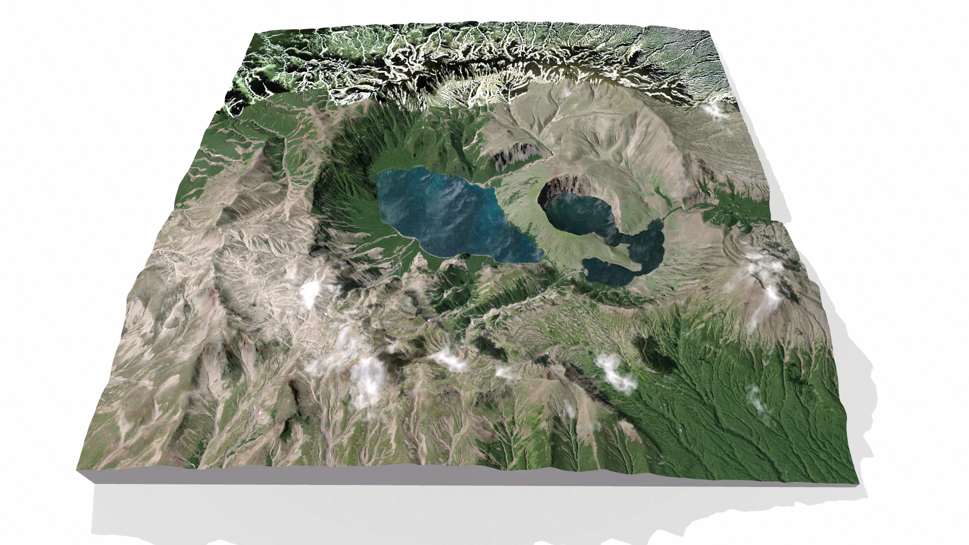 Ksudach volcanic massif Kamchatka 3D Model .c4d .max .obj .3ds .fbx .stl .blend