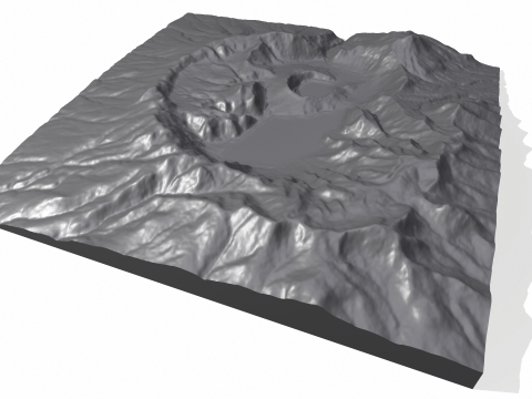 Ksudach volcanic massif Kamchatka 3D Model