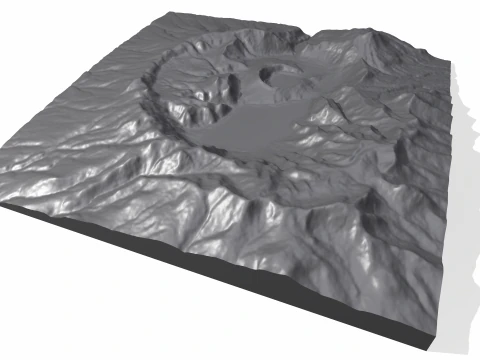 Ksudach volcanic massif Kamchatka 3D Model