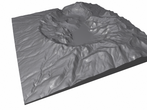 Ksudach volcanic massif Kamchatka 3D Model