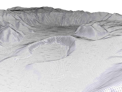 Ksudach volcanic massif Kamchatka 3D Model