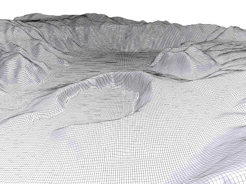 Ksudach volcanic massif Kamchatka 3D Model