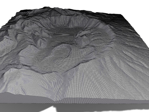 Ksudach volcanic massif Kamchatka 3D Model