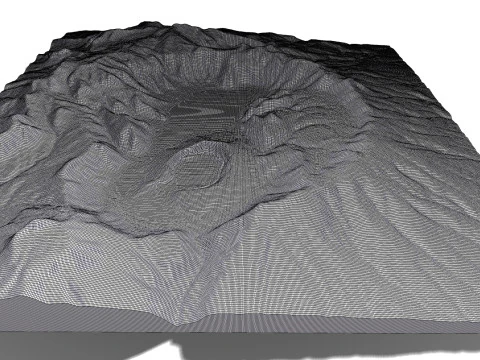 Ksudach volcanic massif Kamchatka 3D Model