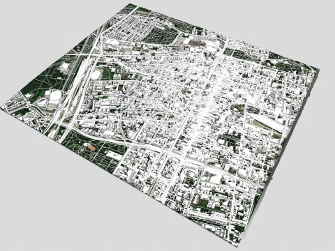 Paisagem urbana de Lodz, Pol&ocirc;nia Modelo 3D