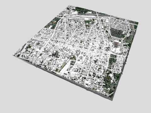 Paisagem urbana de Lodz, Pol&ocirc;nia Modelo 3D