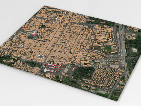 Paisagem urbana de Lodz, Pol&ocirc;nia Modelo 3D